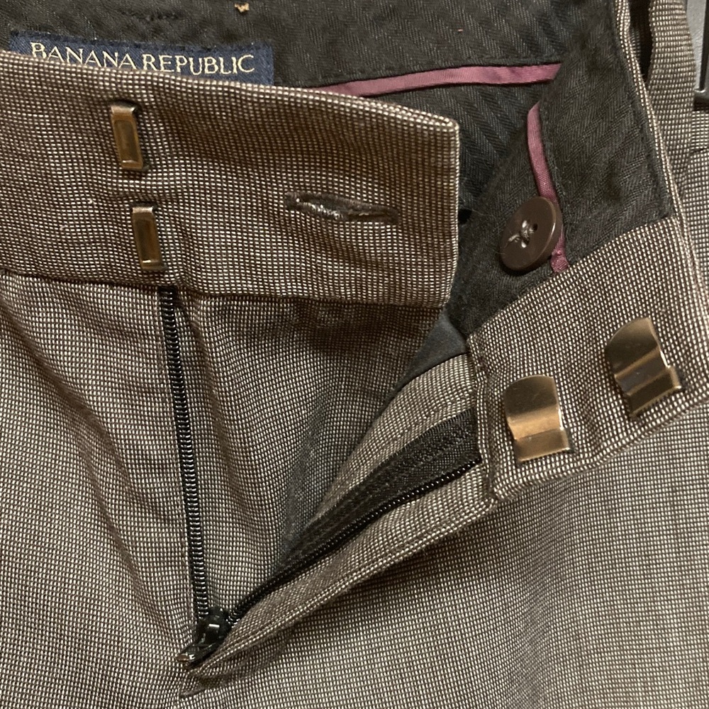 Banana Republic Light Gray Bootcut Gentle Flare Low Rise Dress Pants Sz 4p - Picture 4 of 9
